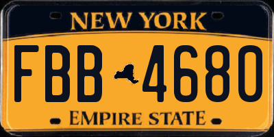 NY license plate FBB4680