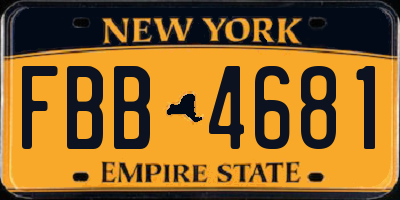 NY license plate FBB4681