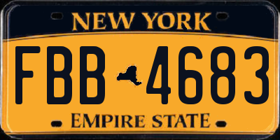 NY license plate FBB4683