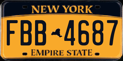 NY license plate FBB4687