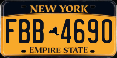 NY license plate FBB4690