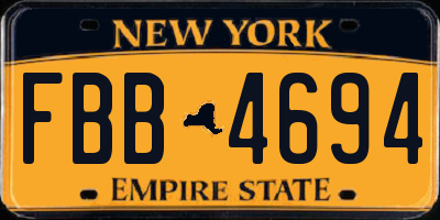 NY license plate FBB4694