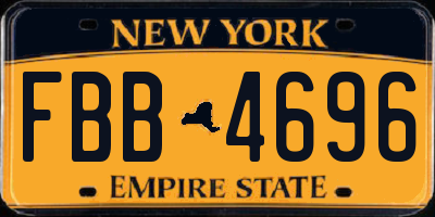 NY license plate FBB4696