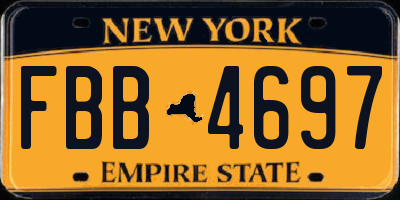 NY license plate FBB4697