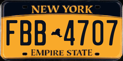 NY license plate FBB4707