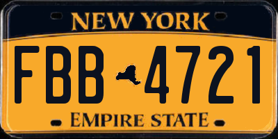 NY license plate FBB4721