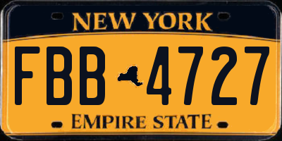 NY license plate FBB4727