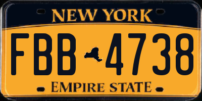 NY license plate FBB4738