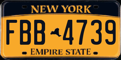 NY license plate FBB4739