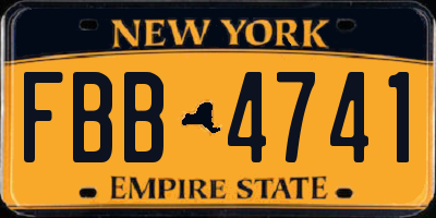 NY license plate FBB4741