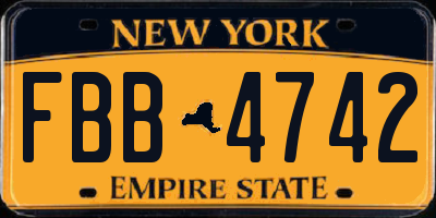 NY license plate FBB4742