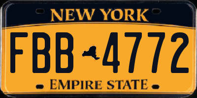 NY license plate FBB4772