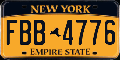 NY license plate FBB4776