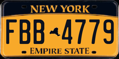 NY license plate FBB4779