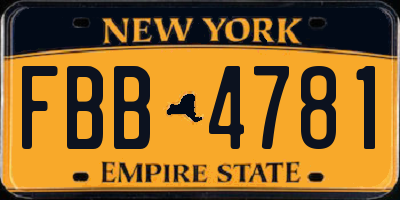 NY license plate FBB4781