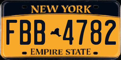 NY license plate FBB4782