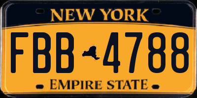 NY license plate FBB4788