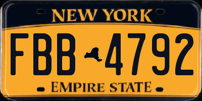 NY license plate FBB4792