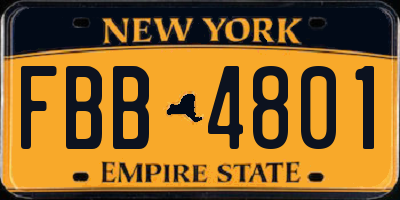 NY license plate FBB4801