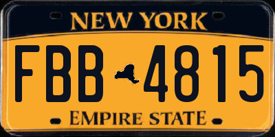 NY license plate FBB4815