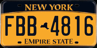 NY license plate FBB4816