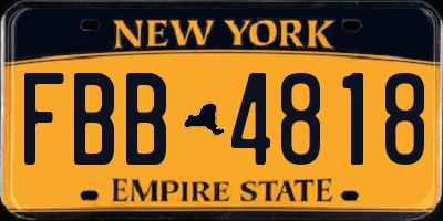 NY license plate FBB4818