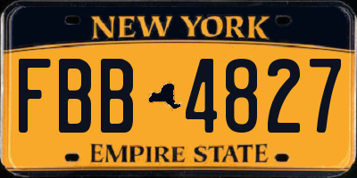 NY license plate FBB4827
