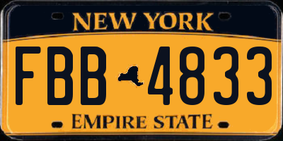 NY license plate FBB4833