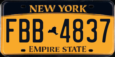 NY license plate FBB4837
