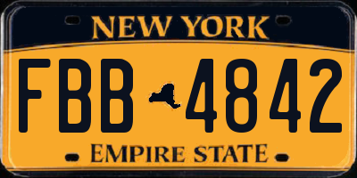 NY license plate FBB4842