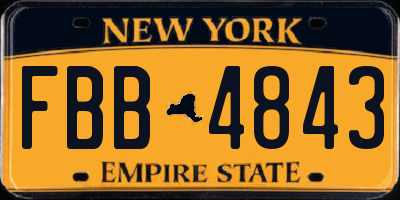 NY license plate FBB4843