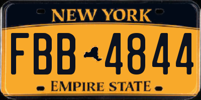 NY license plate FBB4844