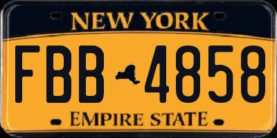 NY license plate FBB4858
