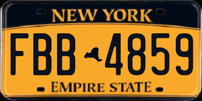 NY license plate FBB4859