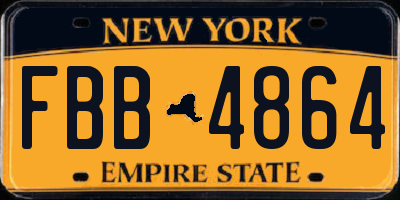 NY license plate FBB4864