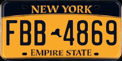 NY license plate FBB4869