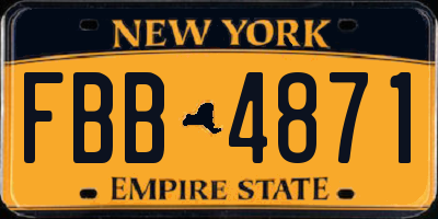 NY license plate FBB4871