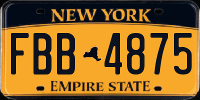 NY license plate FBB4875