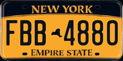 NY license plate FBB4880