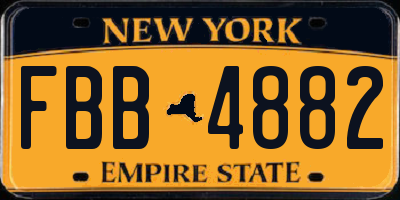 NY license plate FBB4882