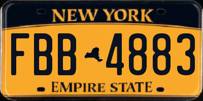 NY license plate FBB4883