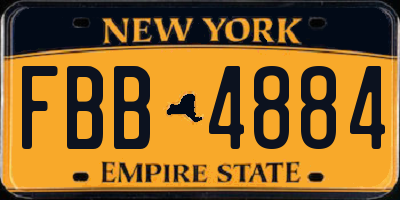 NY license plate FBB4884