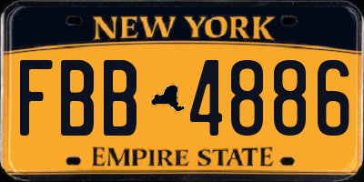 NY license plate FBB4886