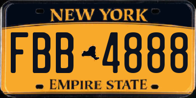 NY license plate FBB4888