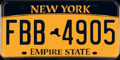 NY license plate FBB4905