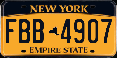 NY license plate FBB4907