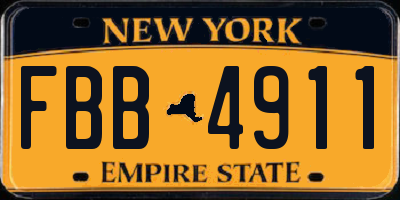 NY license plate FBB4911