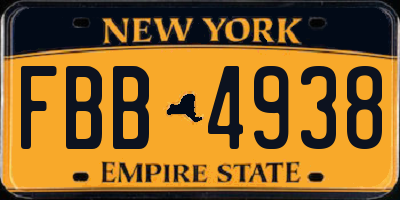 NY license plate FBB4938