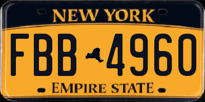 NY license plate FBB4960