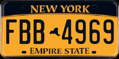 NY license plate FBB4969